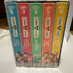 VHS Walt Disney Cartoon Classics Vol 6-10 VHS Tapes Still In Plastic Sealed Box